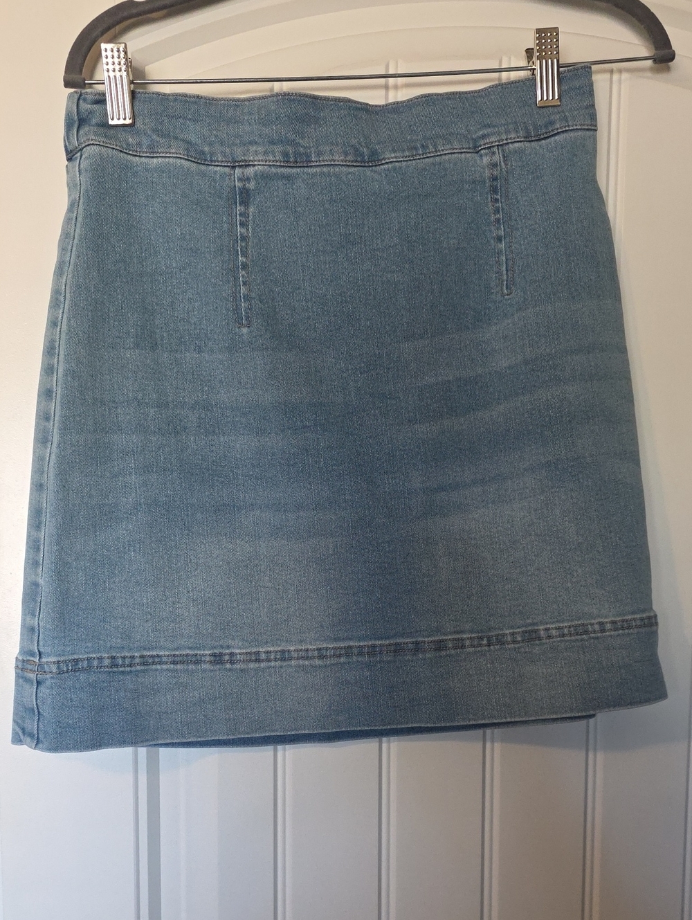 Boston Proper Light Blue Denim Mini Skirt Woth Built In Skort